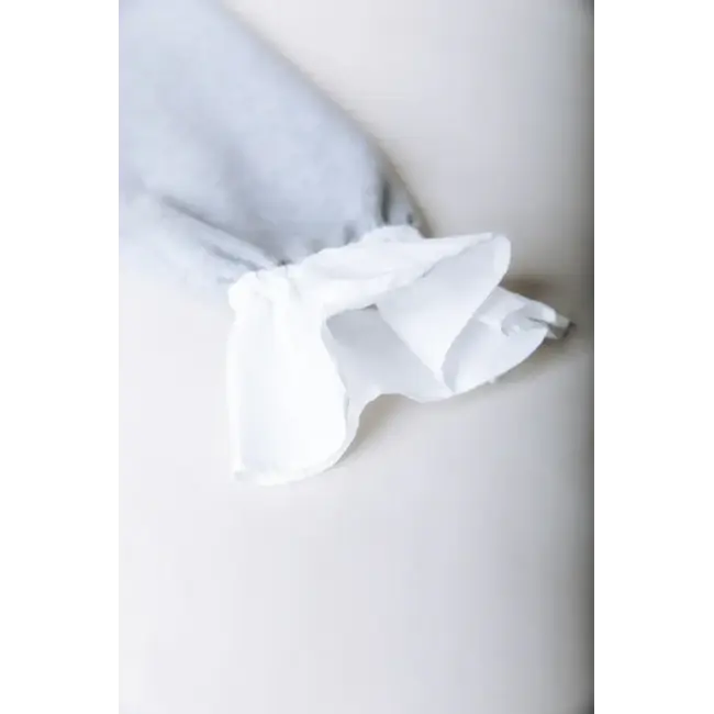 Colourful Rebel COLOURFUL REBEL - POPLIN CUFF DROPPED SHOULDER SWEAT - LIGHT GREY MELANGE