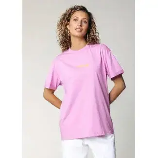 Colourful Rebel COLOURFUL REBEL - UNI LOGO BOXY TEE - LIGHT PINK