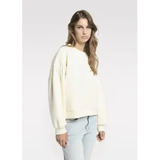 Homage HOMAGE - OVERSIZED SWEATER WITH SHOULDER PINTUCKS - SOFT YELLOW