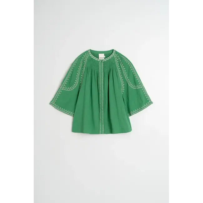 Indi&Cold INDI & COLD - BELL SLEEVE BLOUSE - GROEN