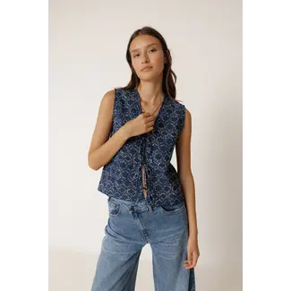 Indi&Cold INDI & COLD - GILET - BLAUW WIT