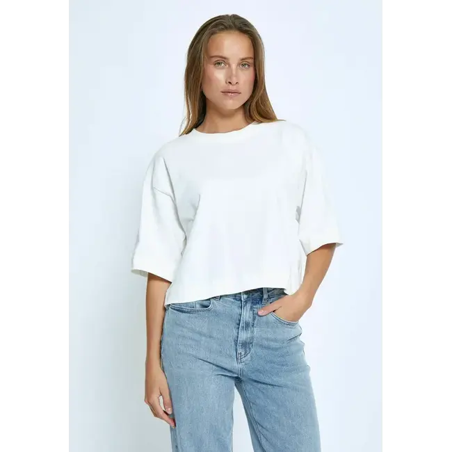 Minus MINUS - MSGAMMA CROPPED GOTS T-SHIRT - CLOUD DANCER