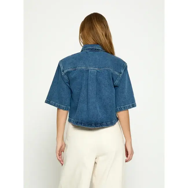 Minus MINUS - MSKADDI CROPPED SHIRT - MID BLUE DENIM