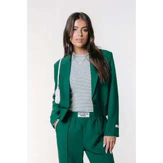 COLOURFUL REBEL - ZOE GATHERED BOTTOM BLAZER - GREEN