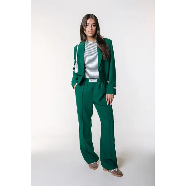 COLOURFUL REBEL - ZOE GATHERED BOTTOM BLAZER - GREEN