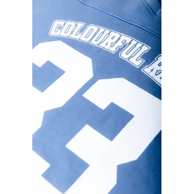 Colourful Rebel COLOURFUL REBEL - CR 33 WASHED BASEBALL SWEAT - MEDIUM BLUE