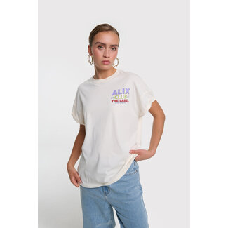 Alix The Label ALIX THE LABEL - LADIES KNITTED ALIX CLUB T-SHIRT - CREAM