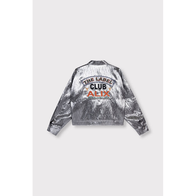 Alix The Label ALIX THE LABEL - LADIES WOVEN SILVER ARTWORK JACKET - SILVER