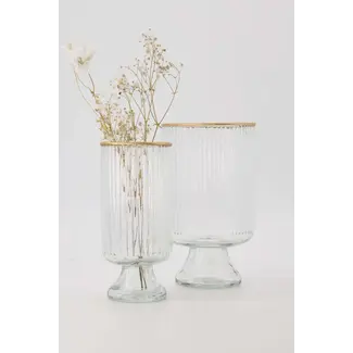 Zusss ZUSSS - TAFELVAAS OP VOET GLAS RIBBEL