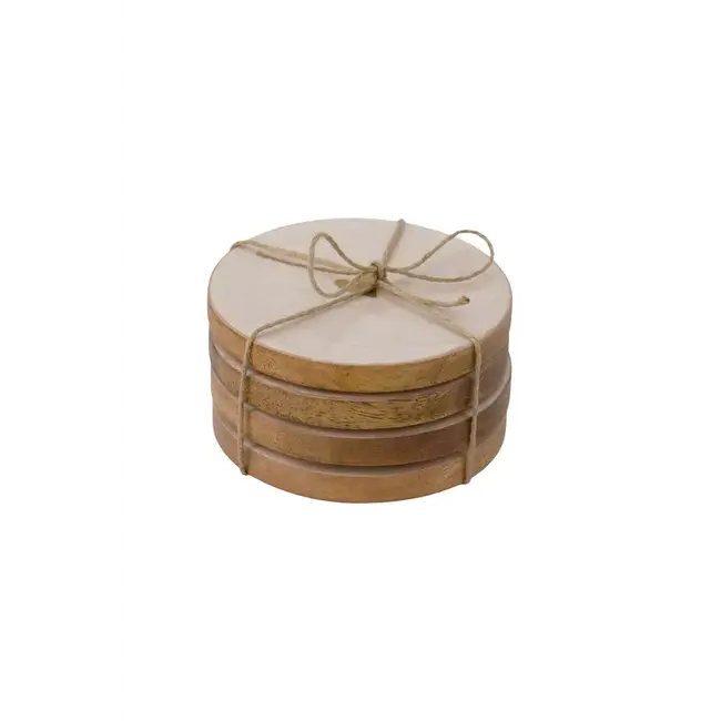 Zusss ZUSSS - SET VAN 4 ONDERZETTERS PARELMOER HARTJE