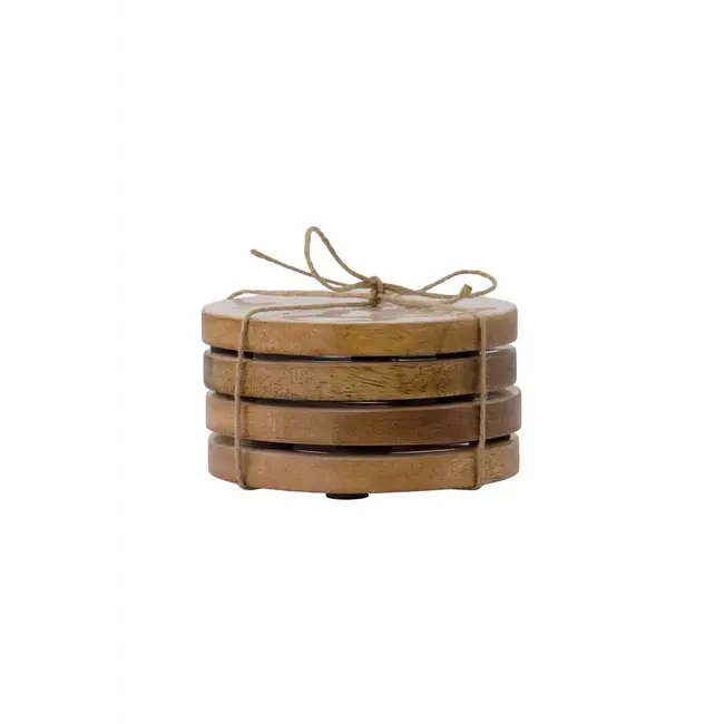 Zusss ZUSSS - SET VAN 4 ONDERZETTERS PARELMOER HARTJE