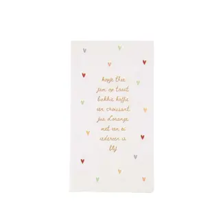 Zusss ZUSSS - SERVETTEN RECHTHOEK IEDEREEN IS BLIJ HARTJES