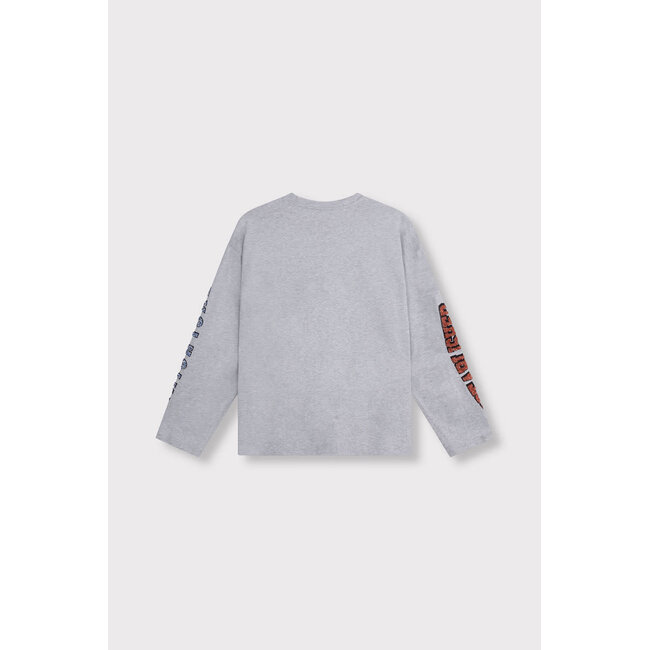 Alix The Label ALIX THE LABEL - LADIES KNITTED FANCY PRINT LONGSLEEVE - LIGHT GREY MELANGE