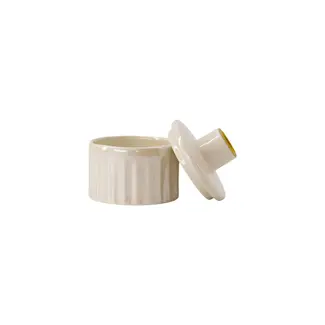 Zusss ZUSSS - KANDELAAR KERAMIEK PARELMOER RIBBEL MET DEKSEL