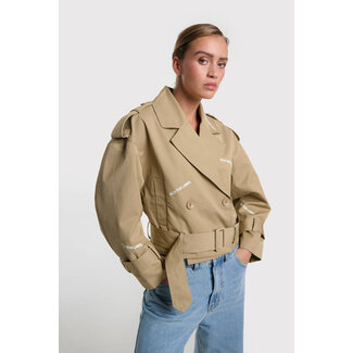 Alix The Label ALIX THE LABEL - LADIES WOVEN SHORT ALIX TRENCHCOAT - CAMEL