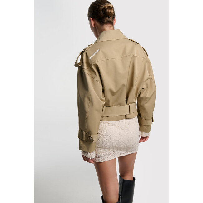 Alix The Label ALIX THE LABEL - LADIES WOVEN SHORT ALIX TRENCHCOAT - CAMEL