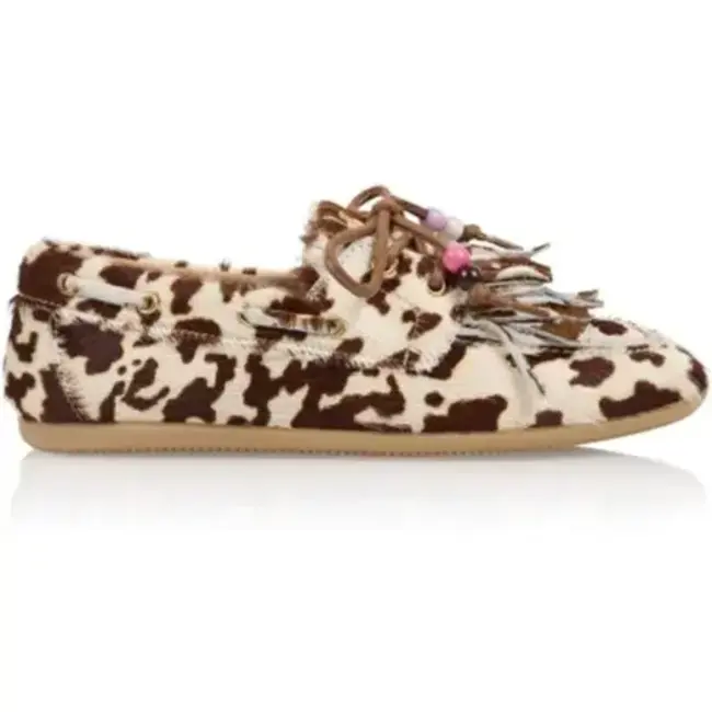 DWRS DWRS - LATTY FRINGES COW HAIR ON - OFF WHITE/COGNAC