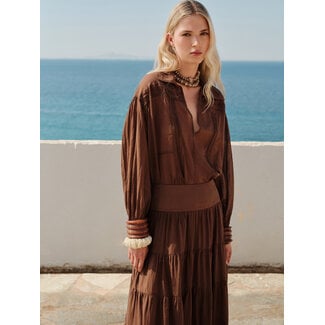 Devotion TWINS DEVOTION -NOMAD BLOUSE - CHOCO