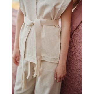 Devotion TWINS DEVOTION - OLIVE TOP/GILET - OFF WHITE