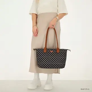 Charm CHARM LONDON - BUCKINGHAM SHOPPER STIPPEN - WIT/ZWART