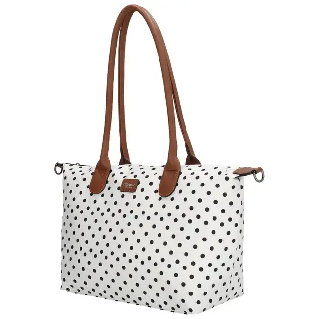 Charm CHARM LONDON - BUCKINGHAM SHOPPER STIPPEN - WIT/TAUPE