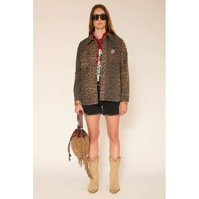 MKT MKT STUDIO - VENUTIA LEOPARD PRINT JACKET - CHOCO