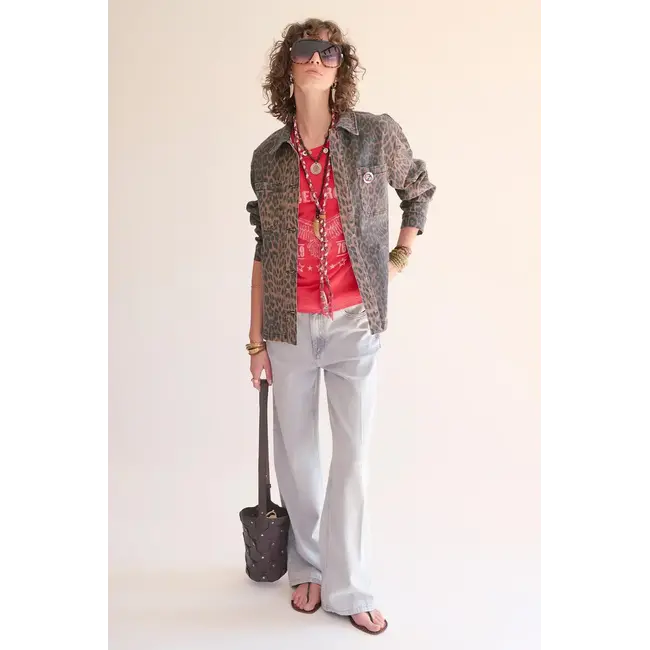 MKT MKT STUDIO - VENUTIA LEOPARD PRINT JACKET - CHOCO