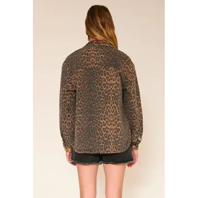 MKT MKT STUDIO - VENUTIA LEOPARD PRINT JACKET - CHOCO