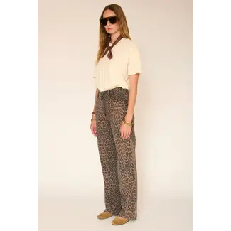 MKT MKT STUDIO - THE JAGGER LEOPARD PRINT JEAN - CHOCO