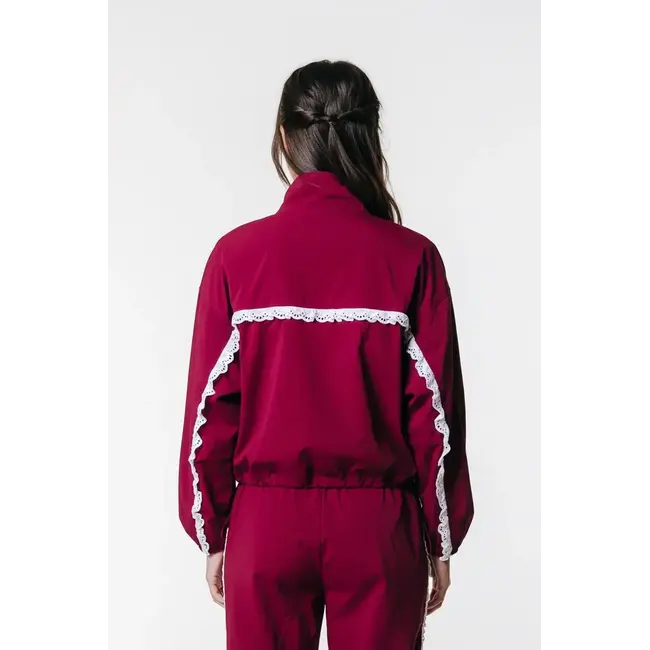 Colourful Rebel COLOURFUL REBEL - ROMY CROCHET REVERSIBLE SPORT JACKET - MERLOT RED