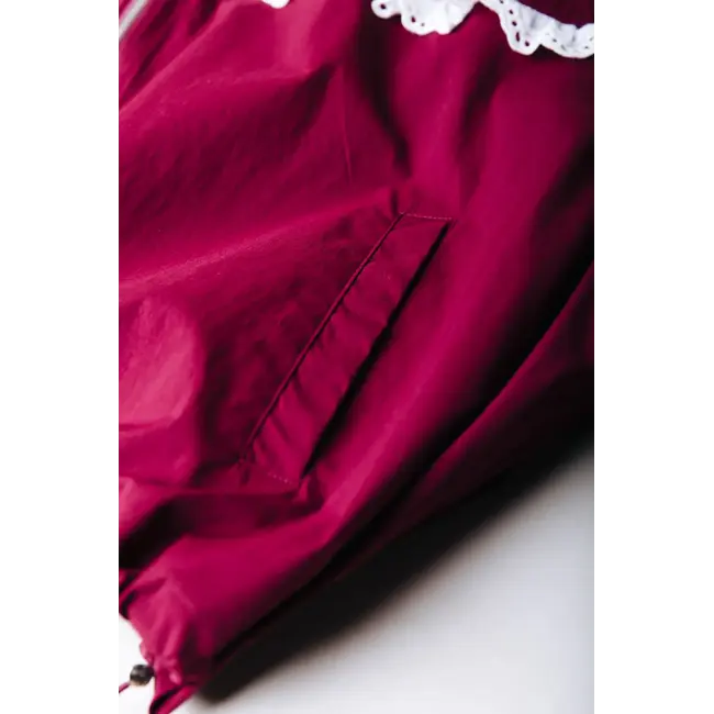 Colourful Rebel COLOURFUL REBEL - ROMY CROCHET REVERSIBLE SPORT JACKET - MERLOT RED