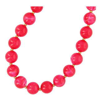 Fushi FUSHI - KETTING RESIN BOLLEN MET GOUDEN KRAALTJES FELROZE