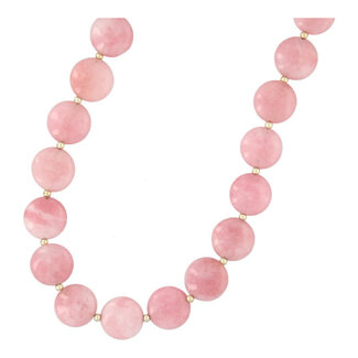 Fushi FUSHI - KETTING HALFEDELSTEEN JADE ZACHTROZE COIN