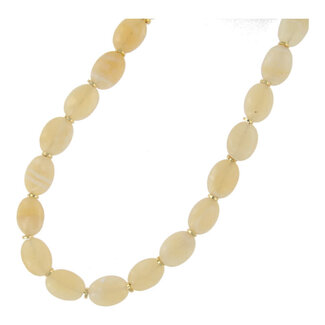 Fushi FUSHI - KETTING HALFEDELSTEEN 10X14MM YELLOW JADE