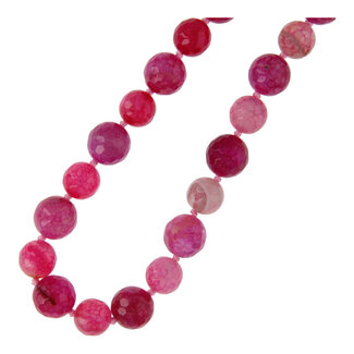 Fushi FUSHI - KETTING HALFEDELSTEEN 14-16MM PINK AGAAT