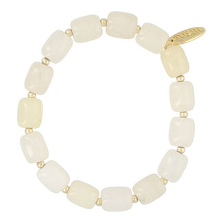 Fushi FUSHI - ARMBAND HALFEDELSTEEN BUTTERYELLOW JADE EN 3MM GOUD