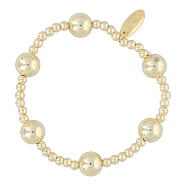 Fushi FUSHI - ARMBAND 4 EN 10MM 14 KRT GOUD