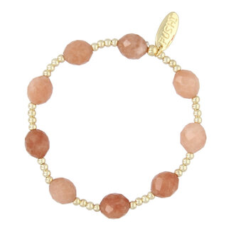 Fushi FUSHI - ARMBAND HALFEDELSTEEN JADE OUDROZE EN 3MM GOUD