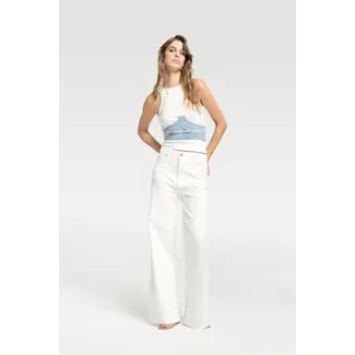 Homage HOMAGE - JAMES COLORED WIDE LEG JEANS - OFF WHITE