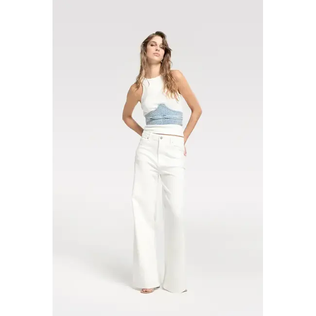 Homage HOMAGE - JAMES COLORED WIDE LEG JEANS - OFF WHITE