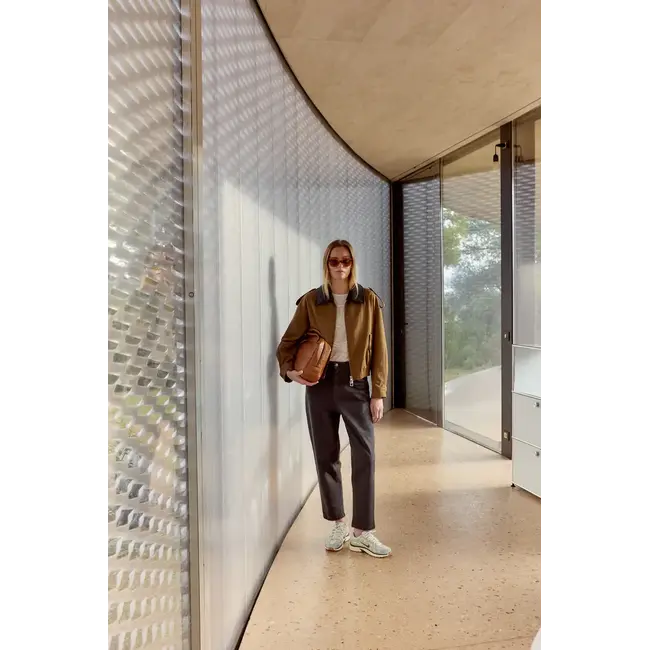 Indi&Cold INDI & COLD - LYOCELL BOMBER JACKET - TABACO