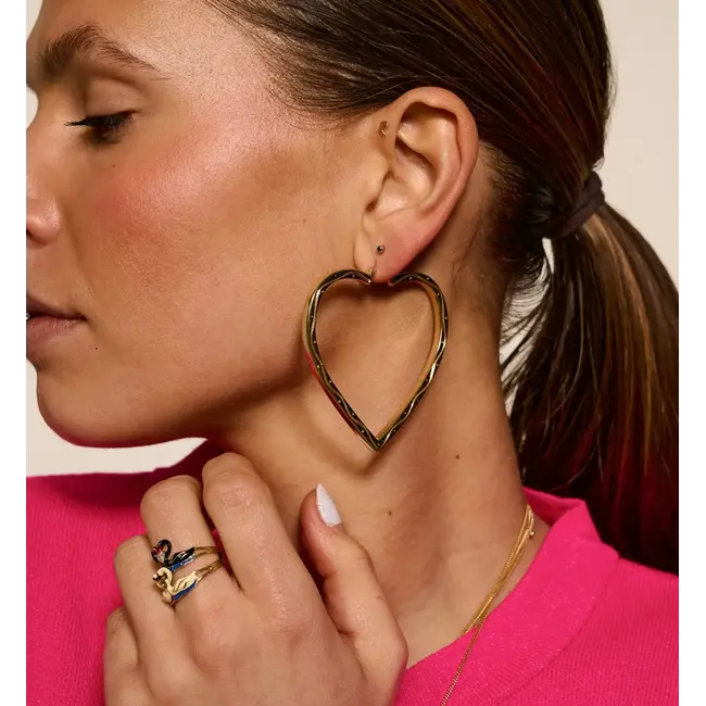 Anna + Nina ANNA + NINA- FUNKY LOVE HOOP EARRINGS