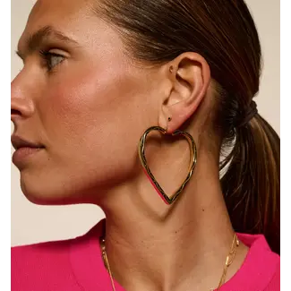 Anna + Nina ANNA + NINA- FUNKY LOVE HOOP EARRINGS