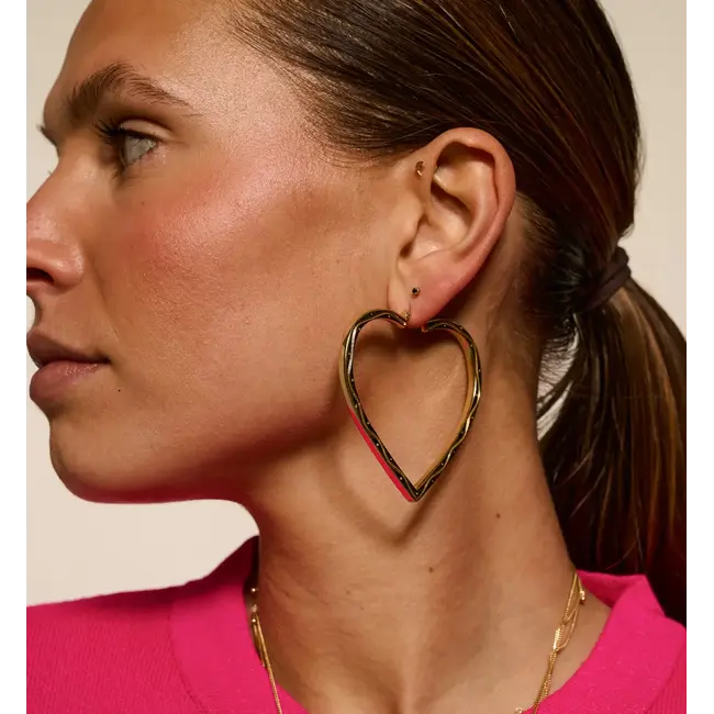 Anna + Nina ANNA + NINA- FUNKY LOVE HOOP EARRINGS