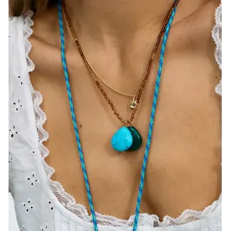 Anna + Nina ANNA + NINA - HESSONITE GEMSTONE NECKLACE 40CM