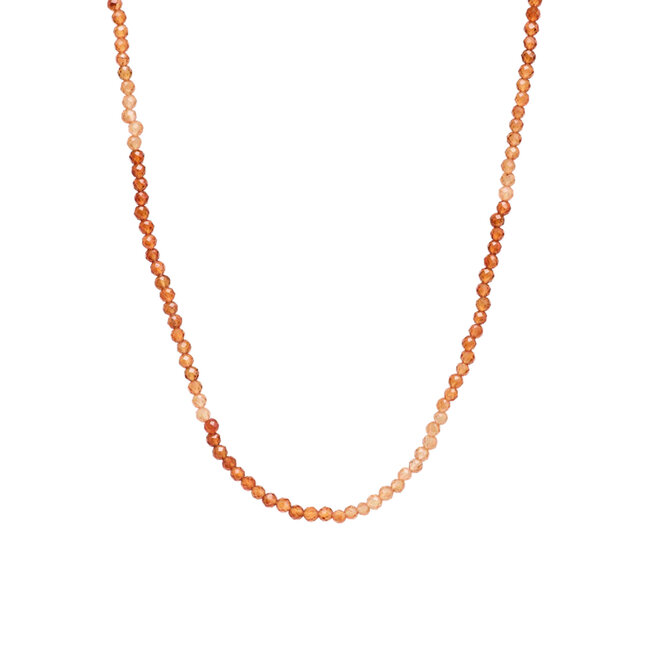 Anna + Nina ANNA + NINA - HESSONITE GEMSTONE NECKLACE 40CM