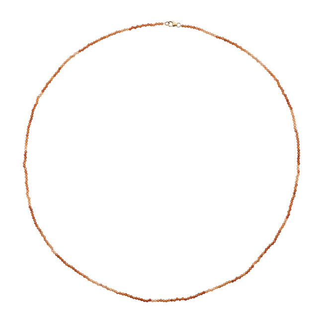 Anna + Nina ANNA + NINA - HESSONITE GEMSTONE NECKLACE 40CM