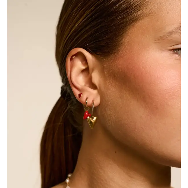 Anna + Nina ANNA + NINA - SINGLE HEART BEAT RING EARRING