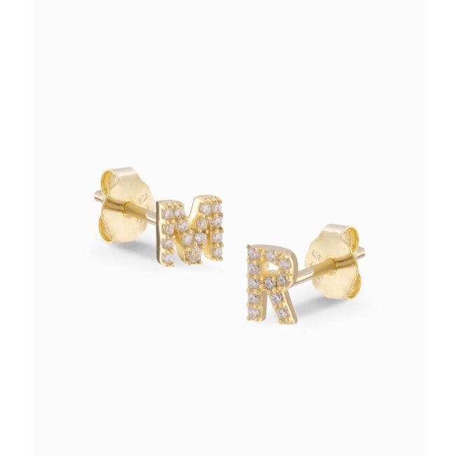 Vedder & Vedder VEDDER & VEDDER - LIZZY LETTER STUDS  - ZILVER -