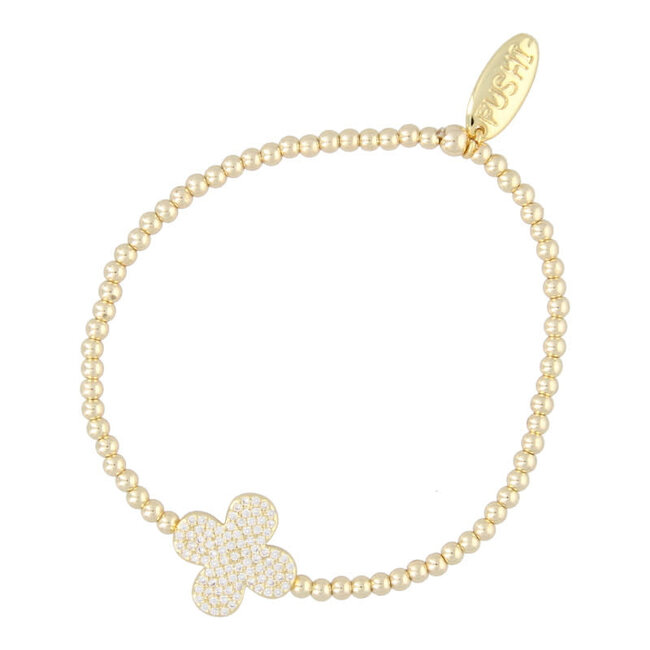 Fushi FUSHI - ARMBAND 3MM 14KRT MET GLITTER KLAVER